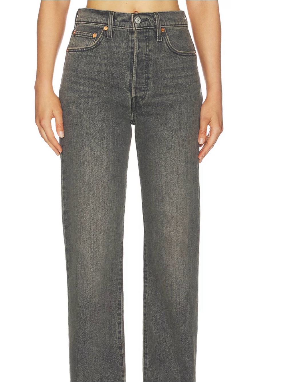 Levi's Women's ribcage Straight Leg Jeans in Faded Black